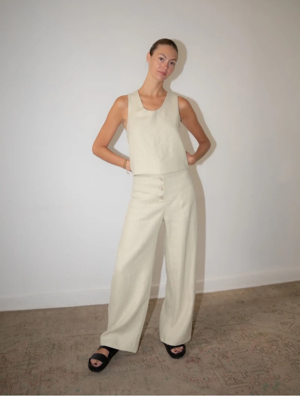 Zii Ropa Massise pants in antique green 100% heavy linen